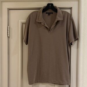 Saks Fifth Avenue Taupe Polo Shirt